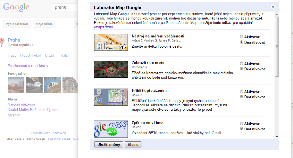 Laboratoř Google Map