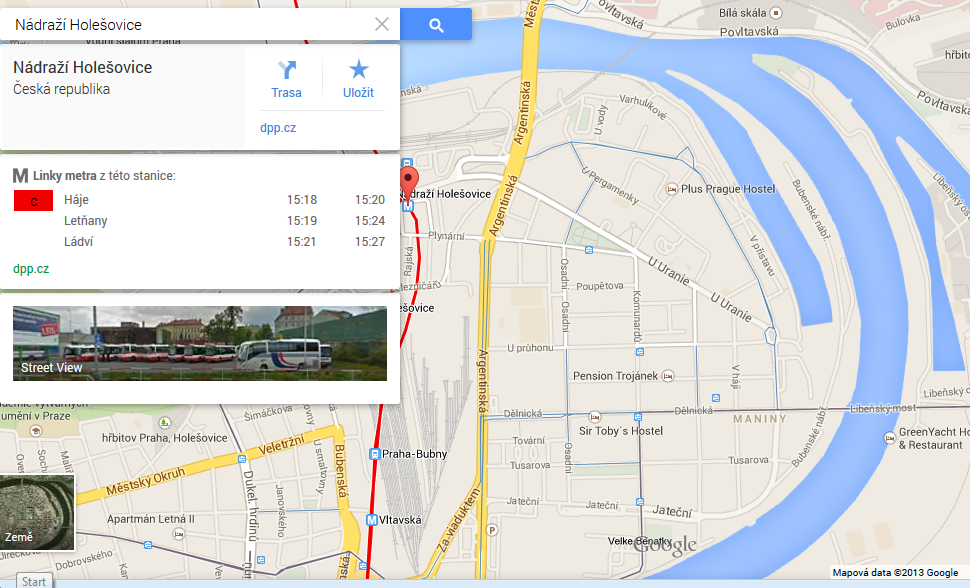 Nové Google Mapy, "vrstva" dopravy