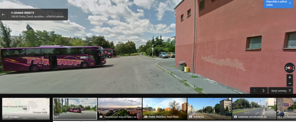 Nové Google mapy, pohled Streetview
